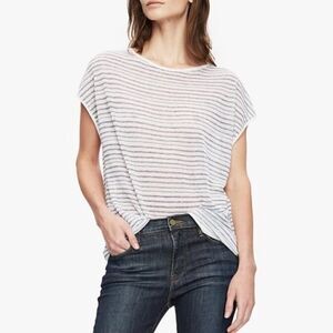 NWT Theory Low Back Striped Pullover Knit Top